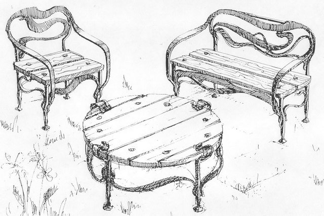 Эскизы скамеек и стульев